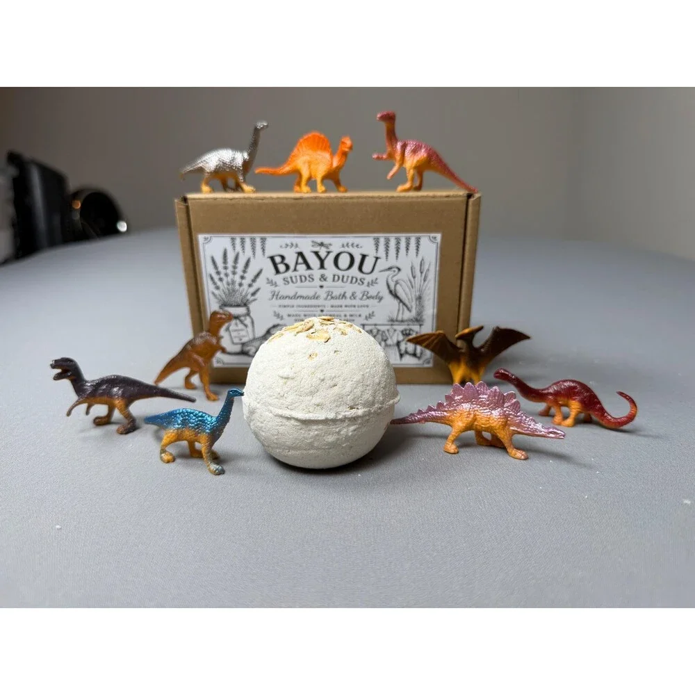 Dino Dig Surprise Bath Bomb with Hidden Toy | Fragrance-Free Goat Milk Bath Bomb